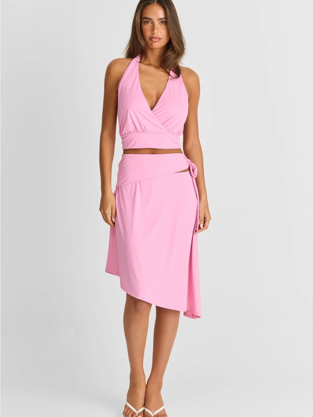 Sasha Therese pink midi skirt size
Small
